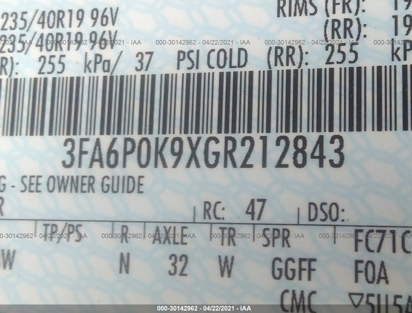 3FA6P0K9XGR212843