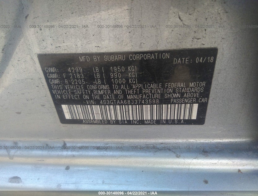 4S3GTAA68J3743598