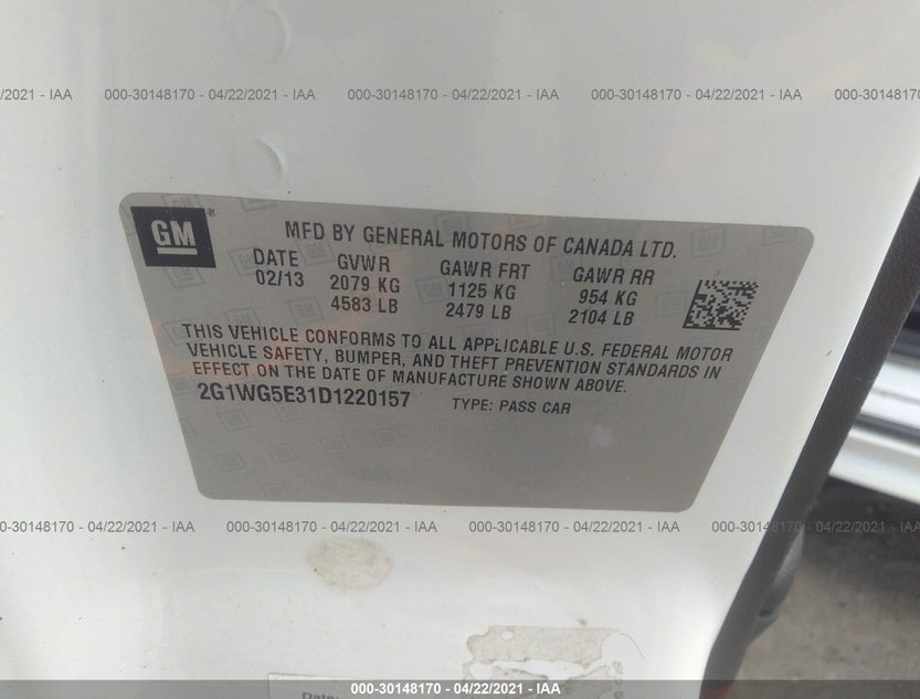 2G1WG5E31D1220157