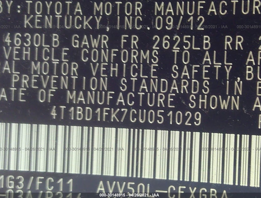 4T1BD1FK7CU051029