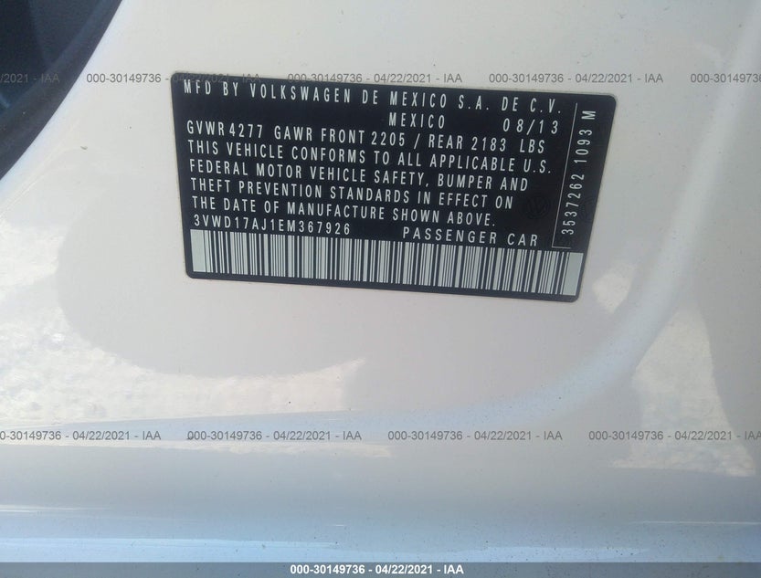 3VWD17AJ1EM367926