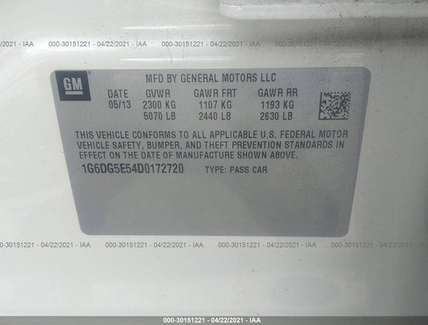 1G6DG5E54D0172720