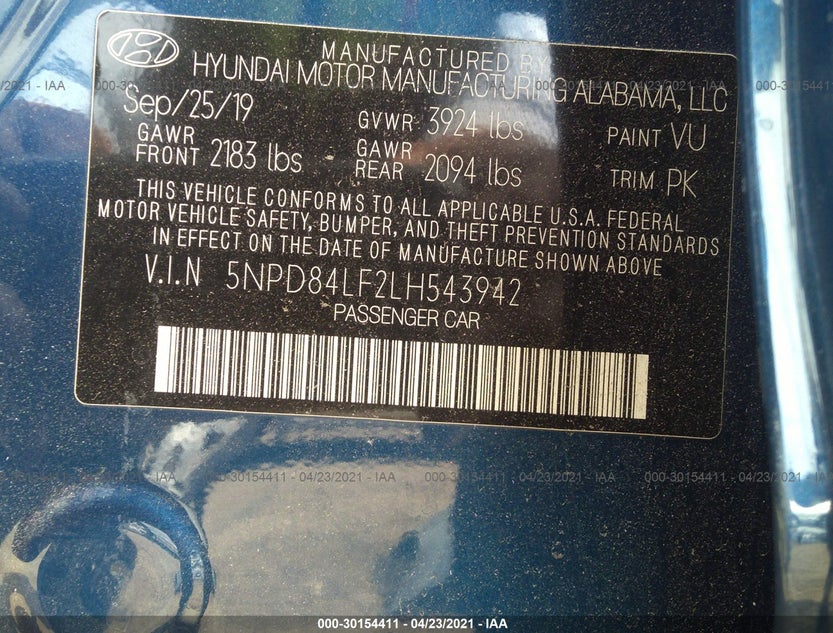5NPD84LF2LH543942