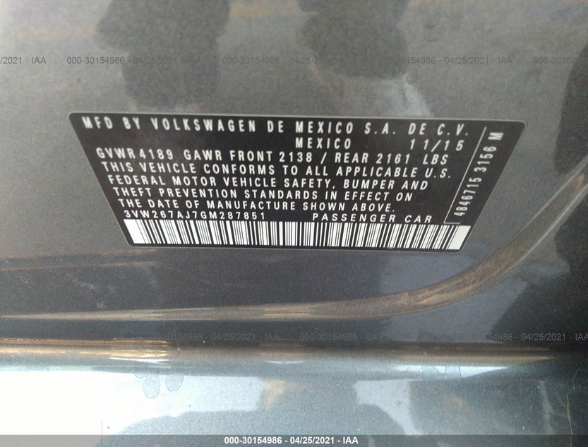 3VW267AJ7GM287851