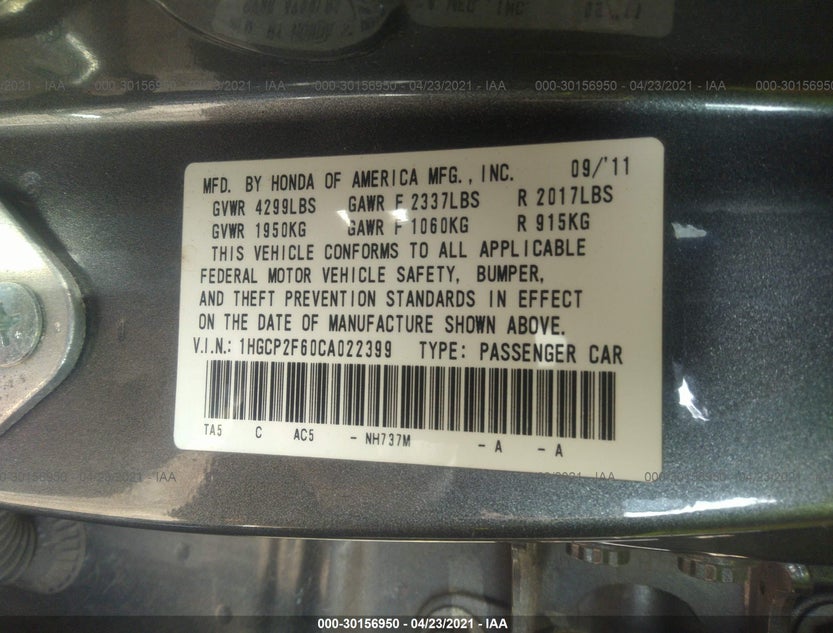 1HGCP2F60CA022399