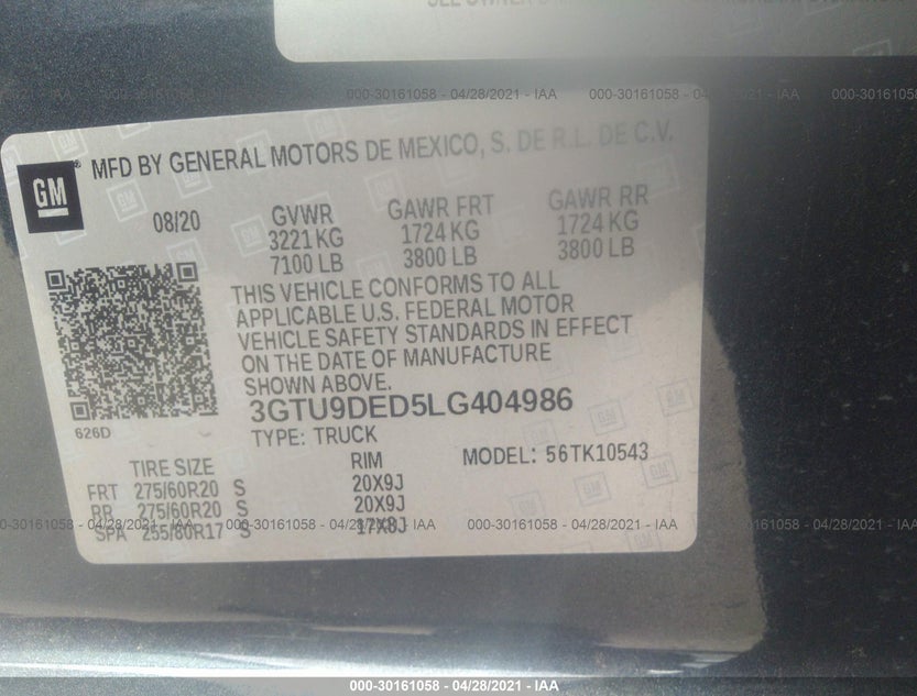 3GTU9DED5LG404986