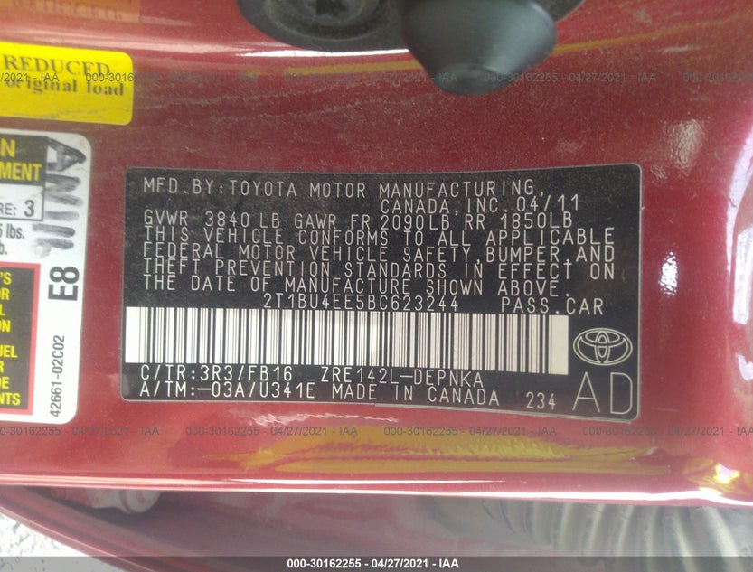 2T1BU4EE5BC623244