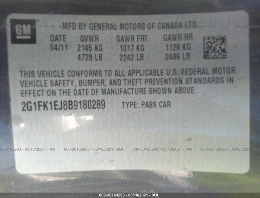 2G1FK1EJ8B9180289