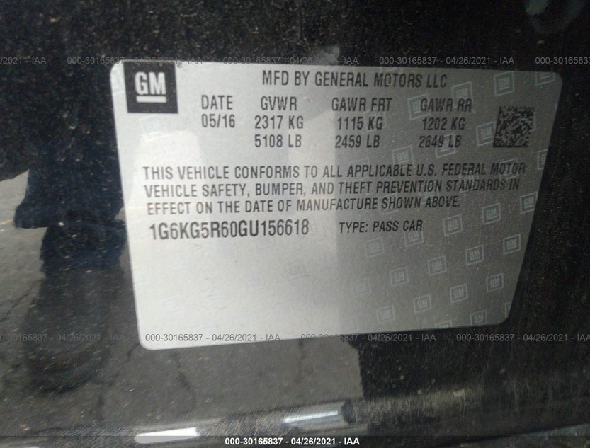1G6KG5R60GU156618