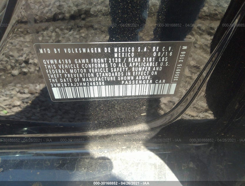 3VW2B7AJ3HM246386
