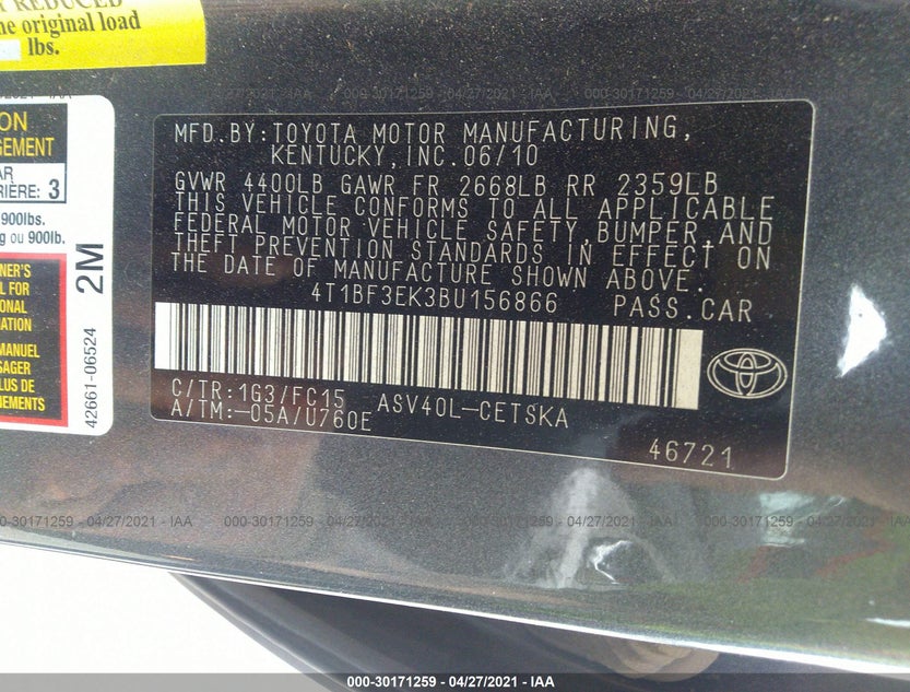 4T1BF3EK3BU156866
