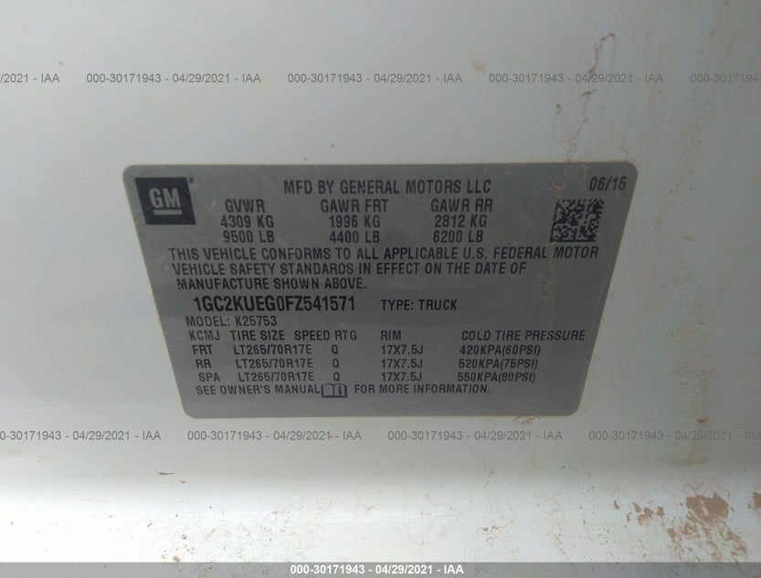 1GC2KUEG0FZ541571