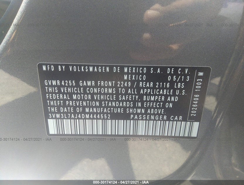 3VW3L7AJ4DM444552