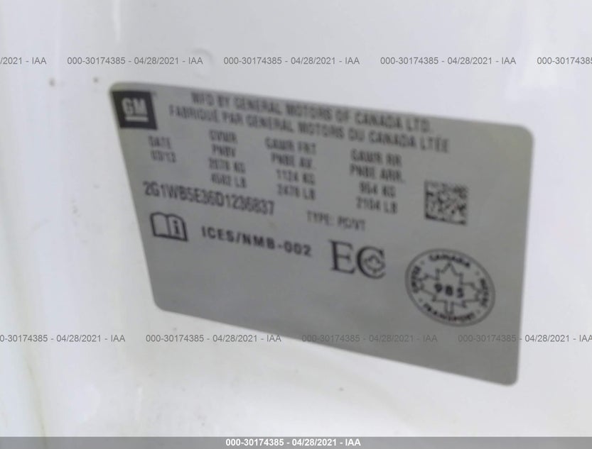 2G1WB5E36D1236837