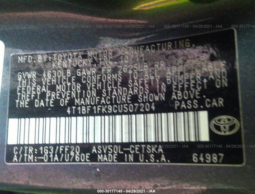 4T1BF1FK9CU507204