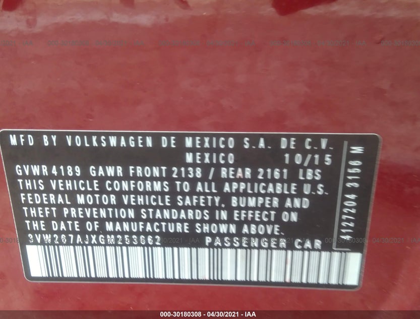 3VW267AJXGM253662
