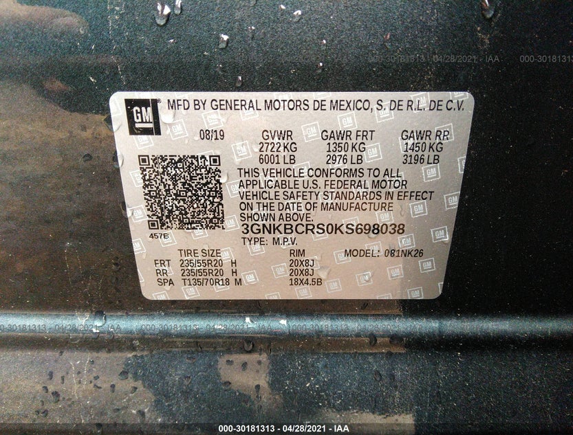 3GNKBCRS0KS698038
