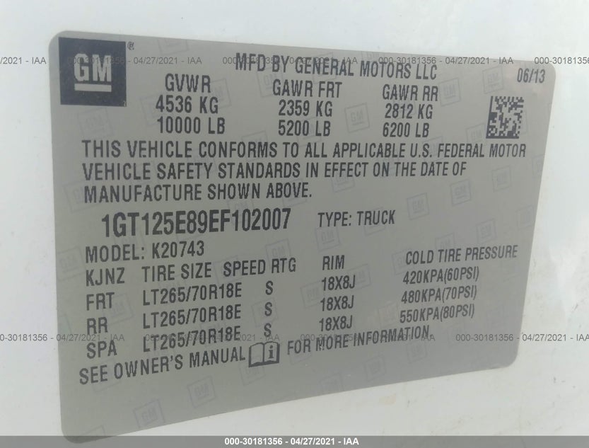 1GT125E89EF102007