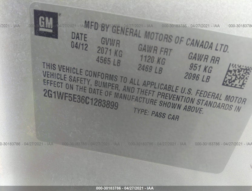 2G1WF5E36C1283899