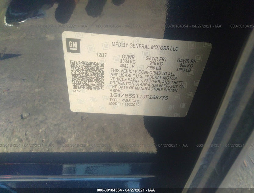 1G1ZB5ST1JF168775