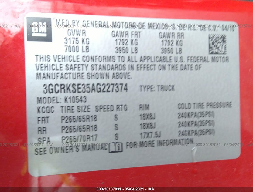 3GCRKSE35AG227374