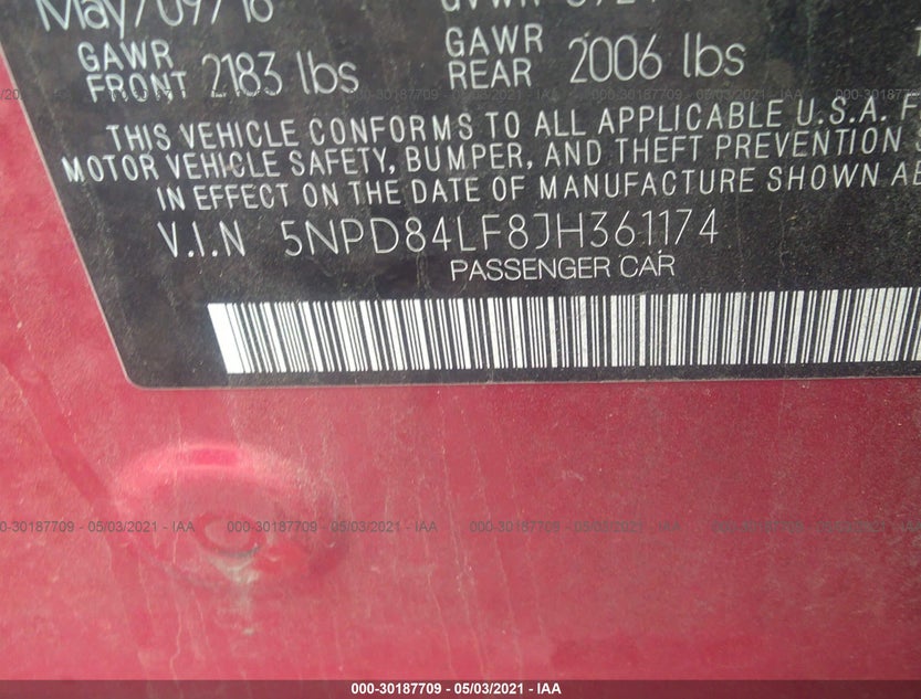 5NPD84LF8JH361174
