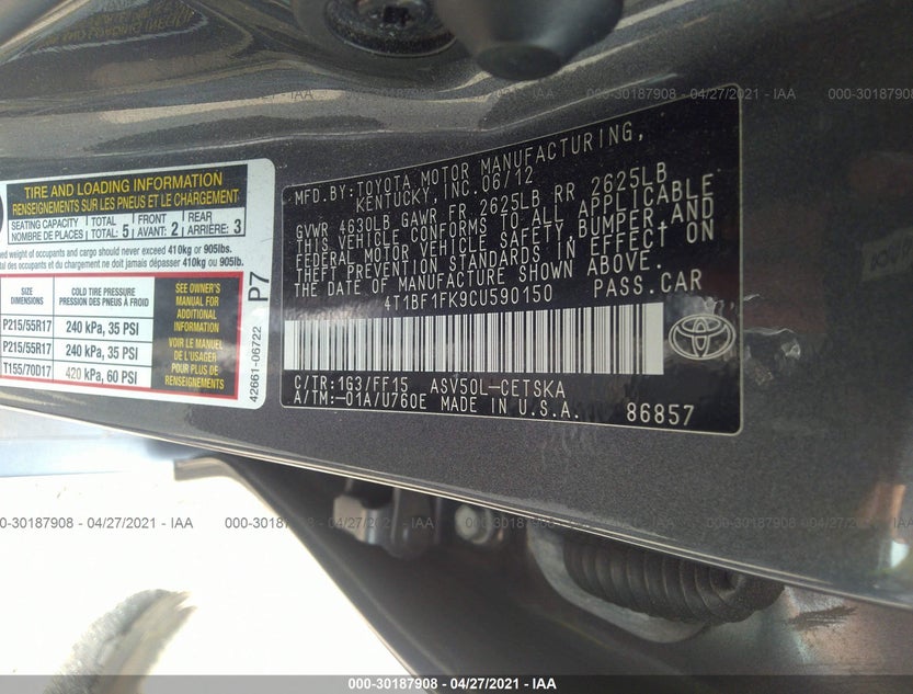4T1BF1FK9CU590150
