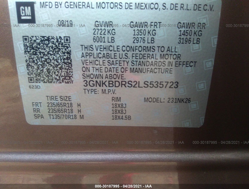 3GNKBDRS2LS535723