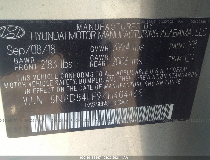 5NPD84LF9KH404468
