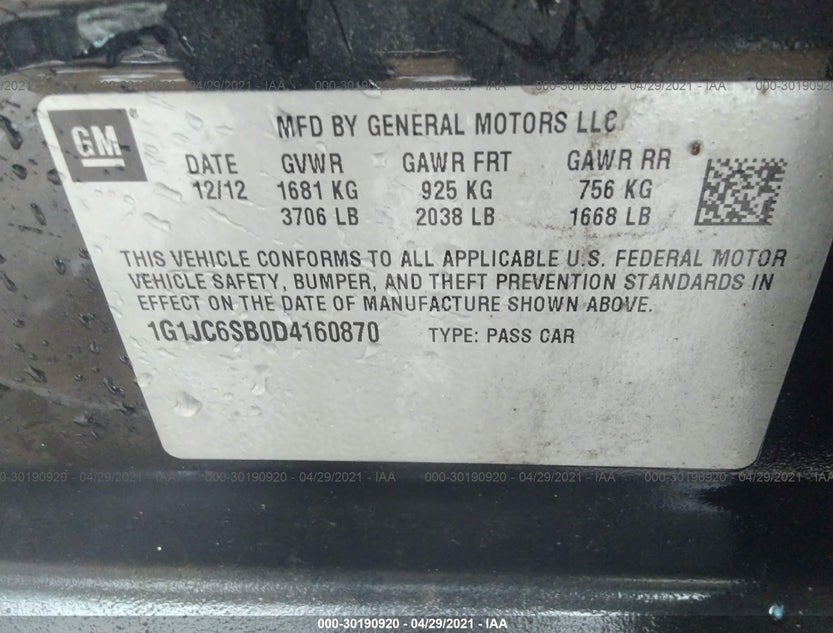 1G1JC6SB0D4160870
