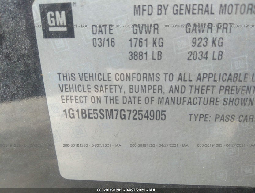 1G1BE5SM7G7254905