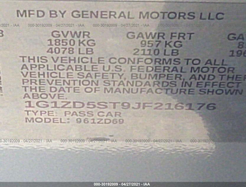1G1ZD5ST9JF216176