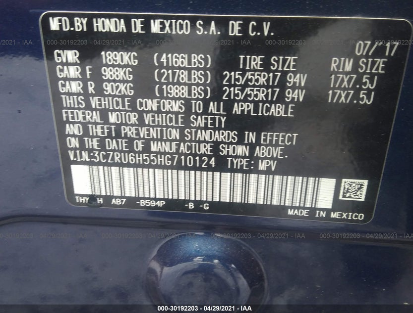 3CZRU6H55HG710124