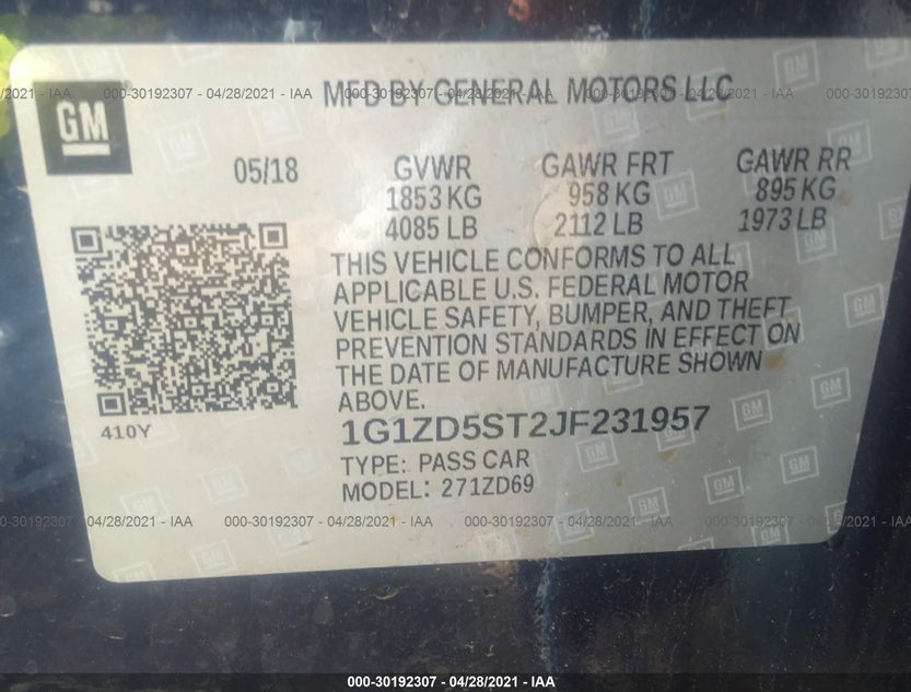 1G1ZD5ST2JF231957