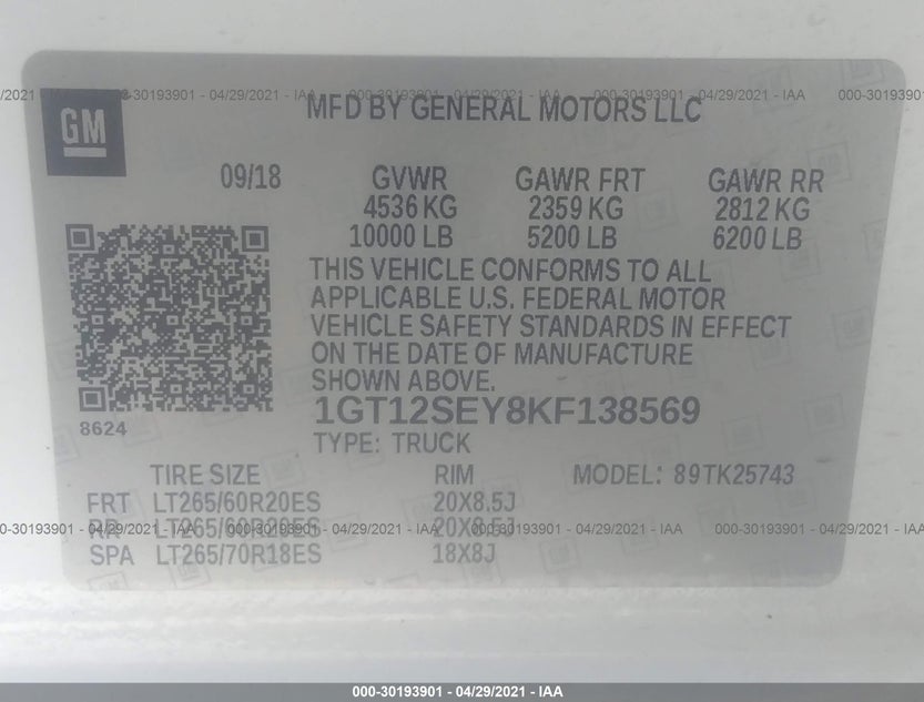1GT12SEY8KF138569