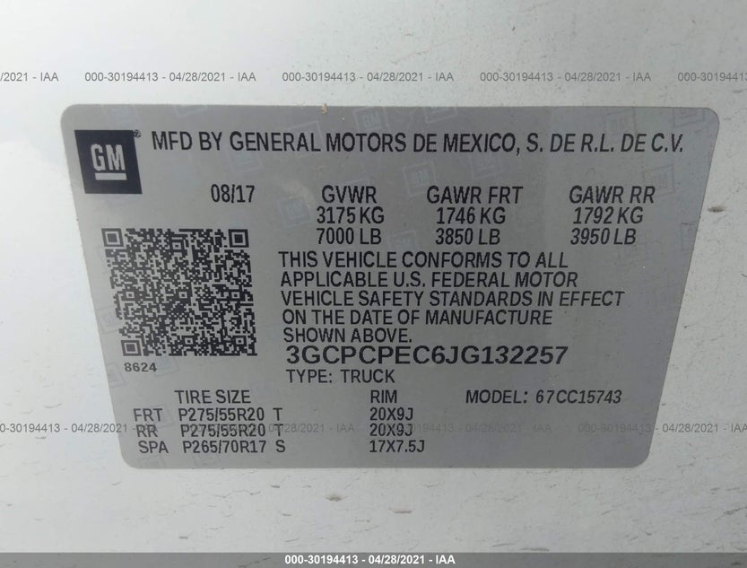 3GCPCPEC6JG132257
