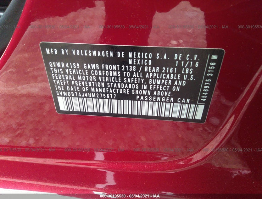 3VWDB7AJ4HM275677
