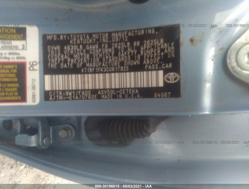 4T1BF1FK3CU617925