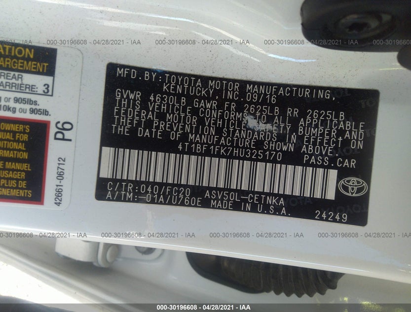 4T1BF1FK7HU325170