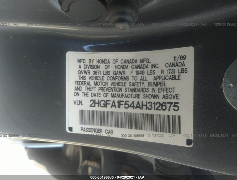 2HGFA1F54AH312675