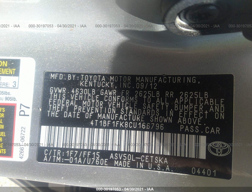 4T1BF1FK8CU166796
