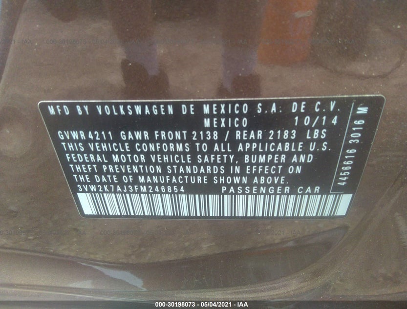 3VW2K7AJ3FM246854