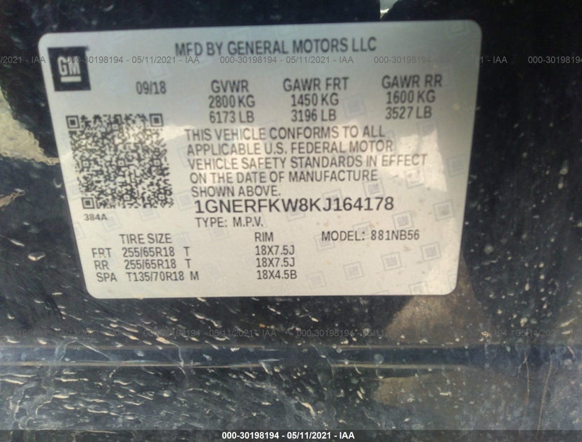 1GNERFKW8KJ164178