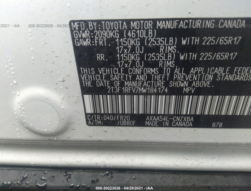 2T3F1RFV7MW184174