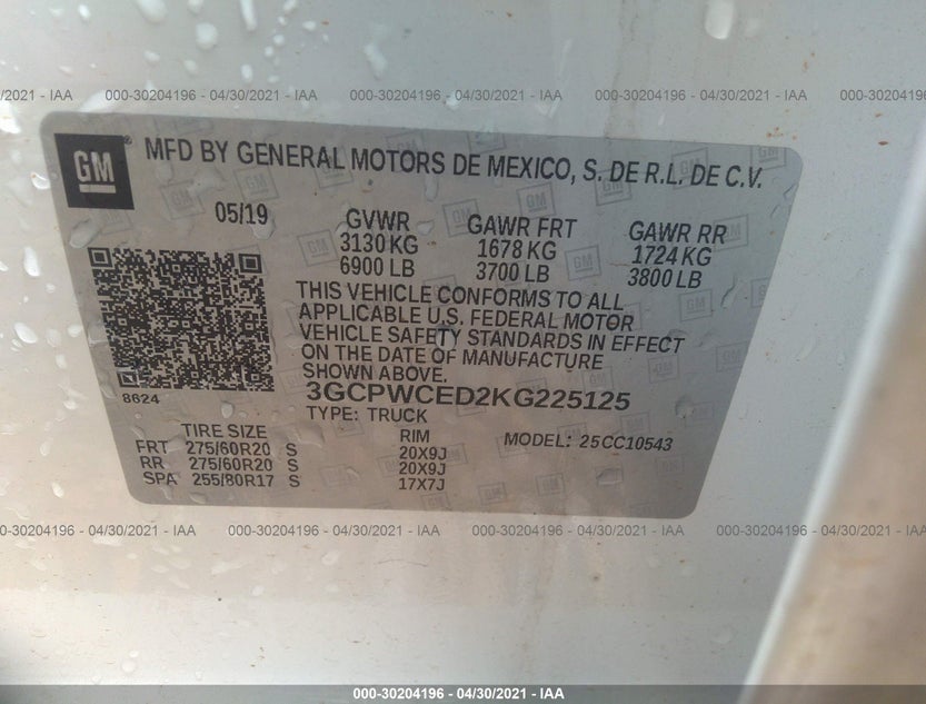 3GCPWCED2KG225125