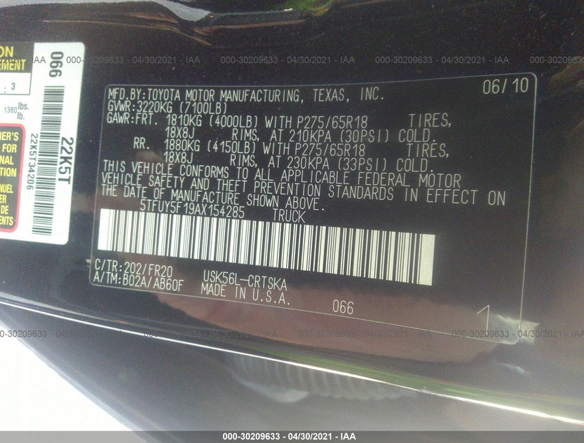 5TFUY5F19AX154285
