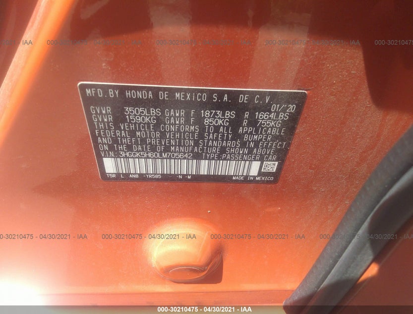3HGGK5H60LM705642