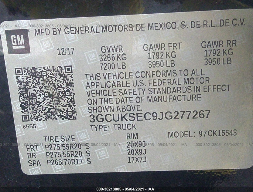 3GCUKSEC9JG277267