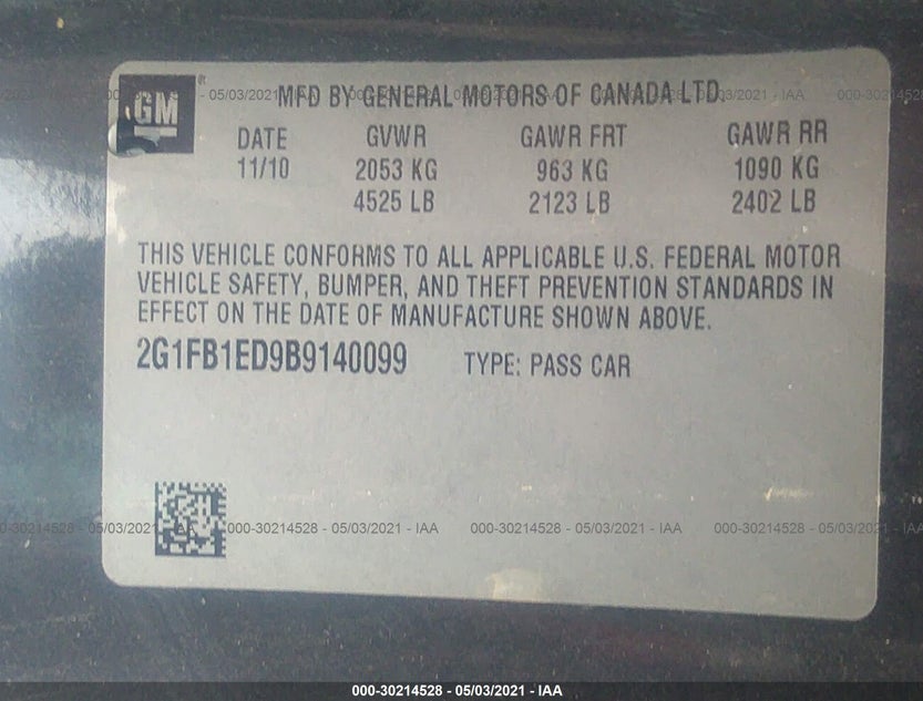 2G1FB1ED9B9140099