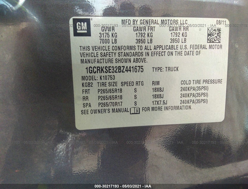 1GCRKSE32BZ441675